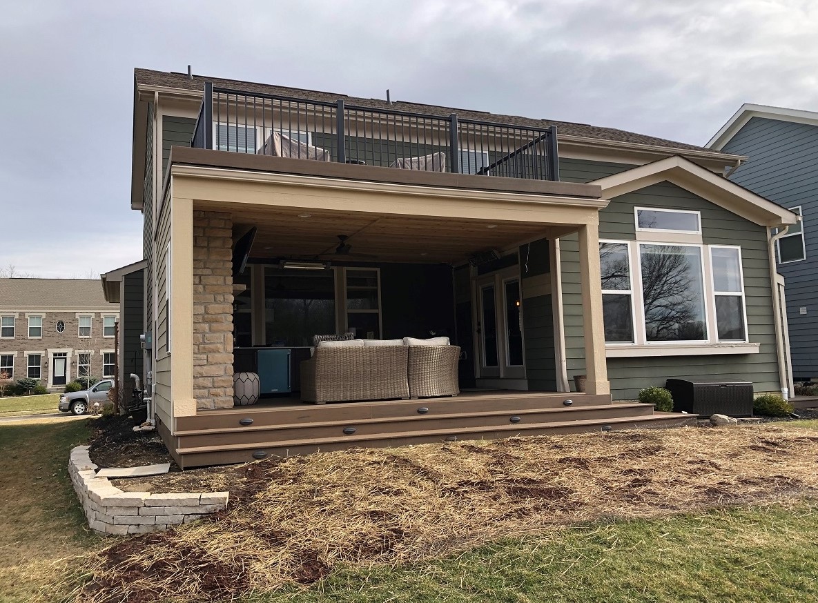 Second floor balcony adds drama and depth to this Hilliard, OH, covered ...