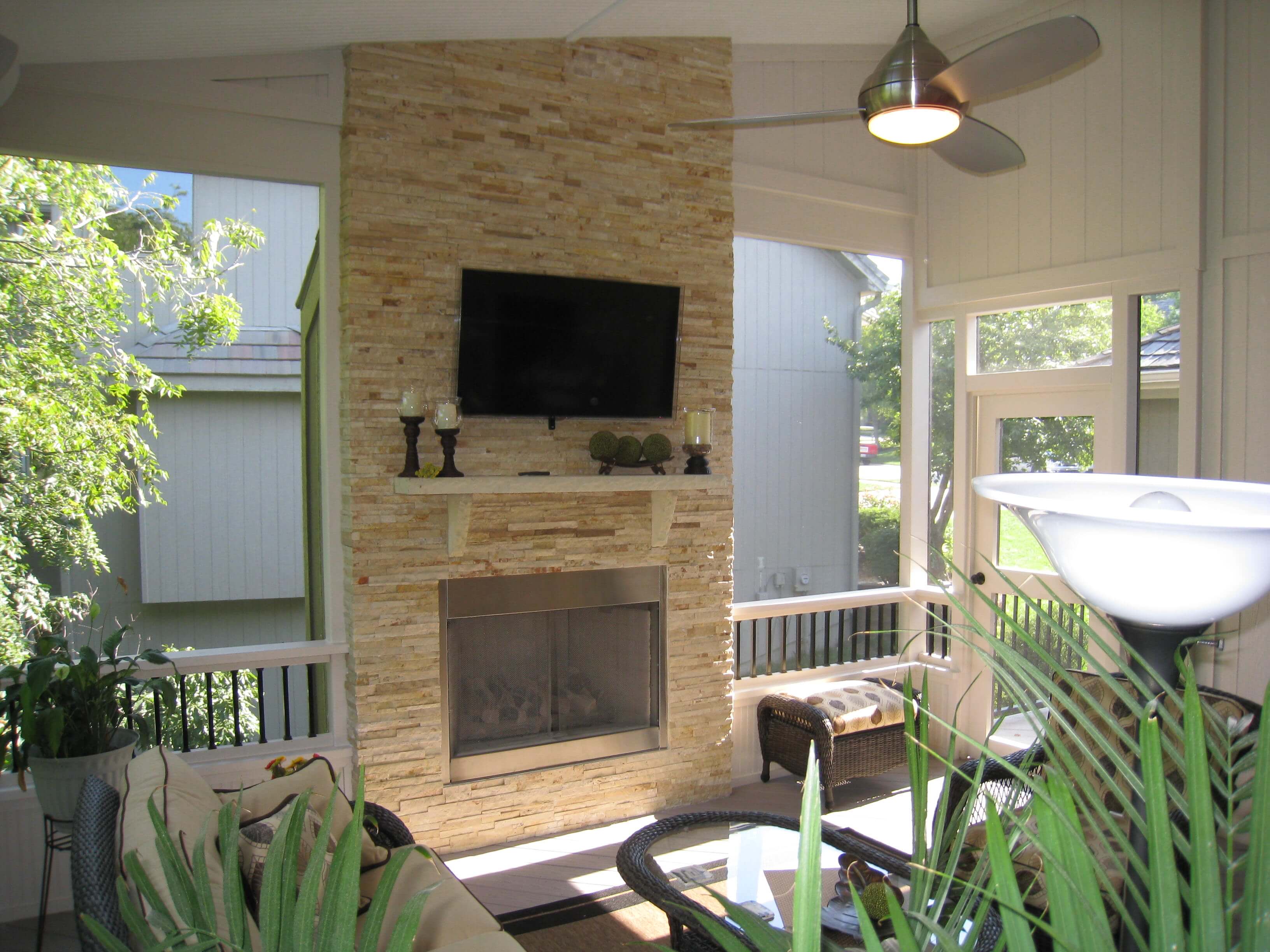 Outdoor Fireplace for Your Porch or Deck