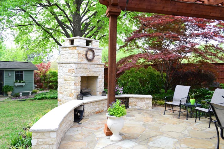 A Dallas TX Patio Extension and Outdoor Fireplace for a Fairytale Back ...