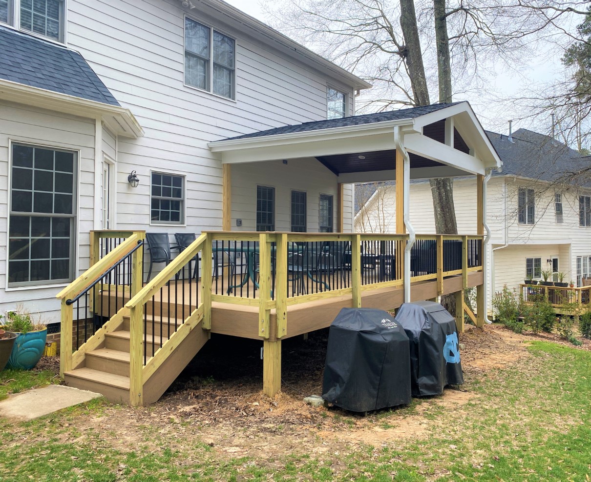 Durham Porch Roof Addition and Deck Expansion for Comfortable Outdoor ...